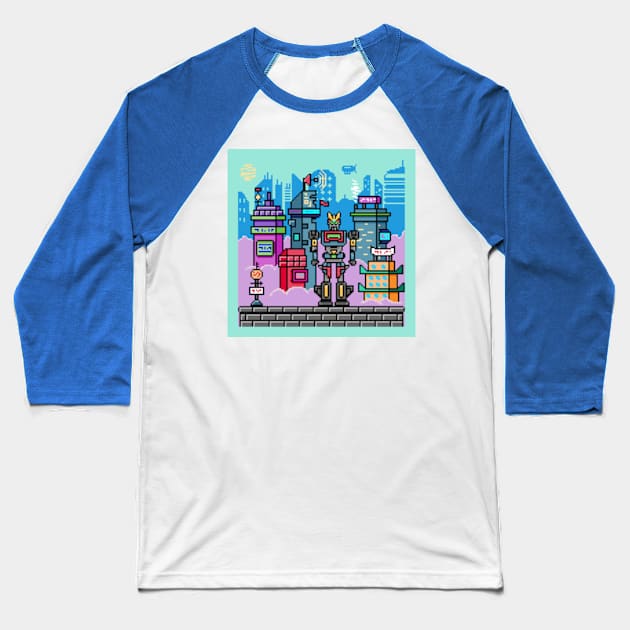 City in the Sky Baseball T-Shirt by JMADISON